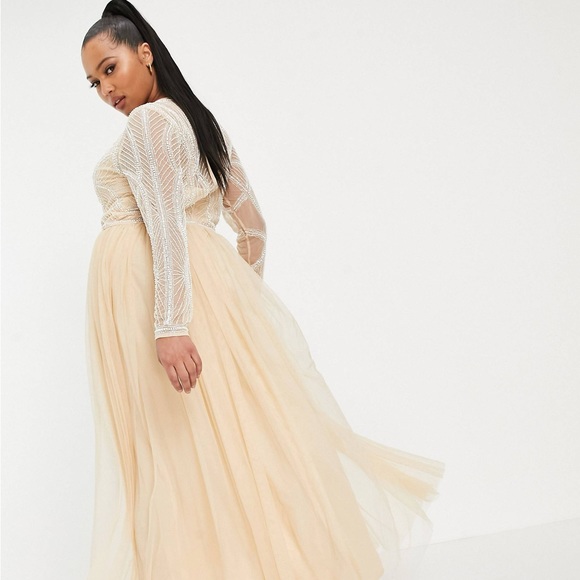 ASOS Curve Dresses & Skirts - NEW ASOS DESIGN Curve embellished bodice maxi dress with tulle skirt